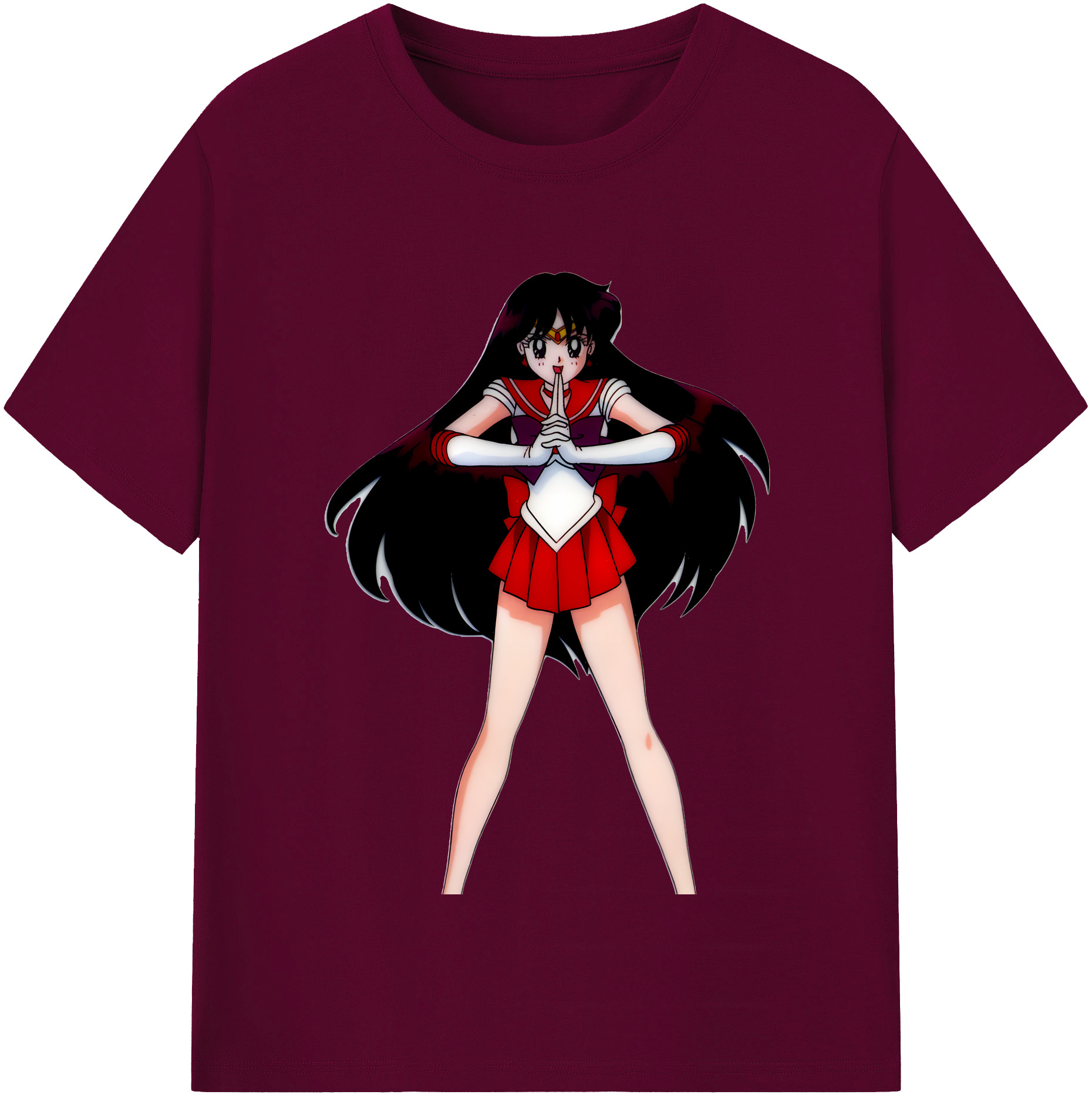 （画像用） 美少女戦士セーラームーン 火野レイ ひの レイ Sailor Moon Hino Rei （セーラーマーズ,Sailor Mars） レディースカジュアルプリントTシャツ（綿100％）